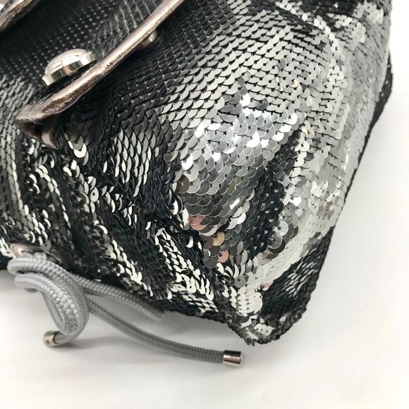 Coach Stone Gray Blue Poppy Sequin Spotlight Convertible Tote Bag 13821 - Picture 5 of 11